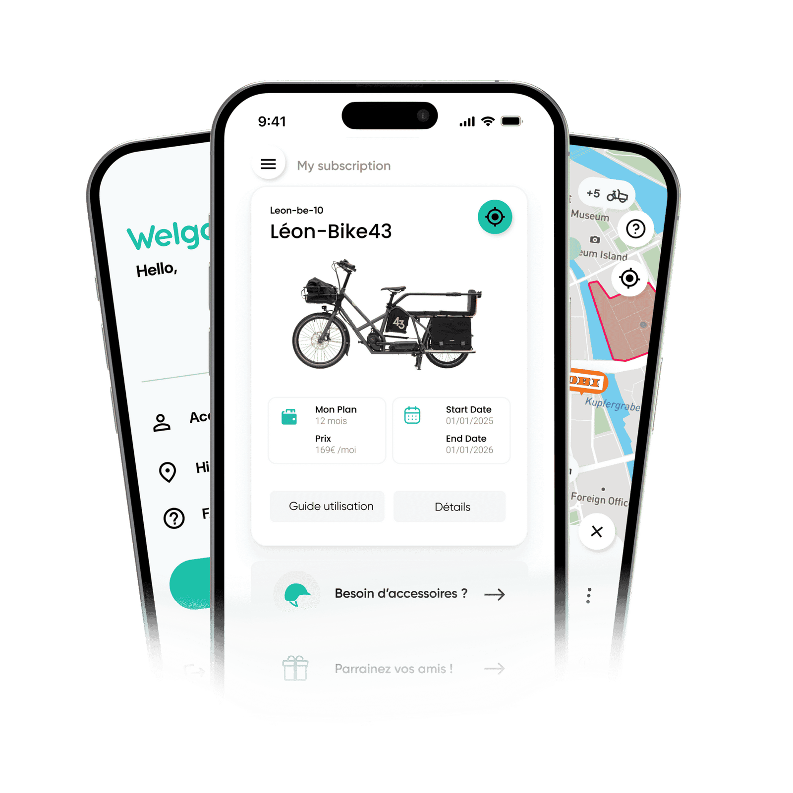 Application Welgo location vélo cargo électrique